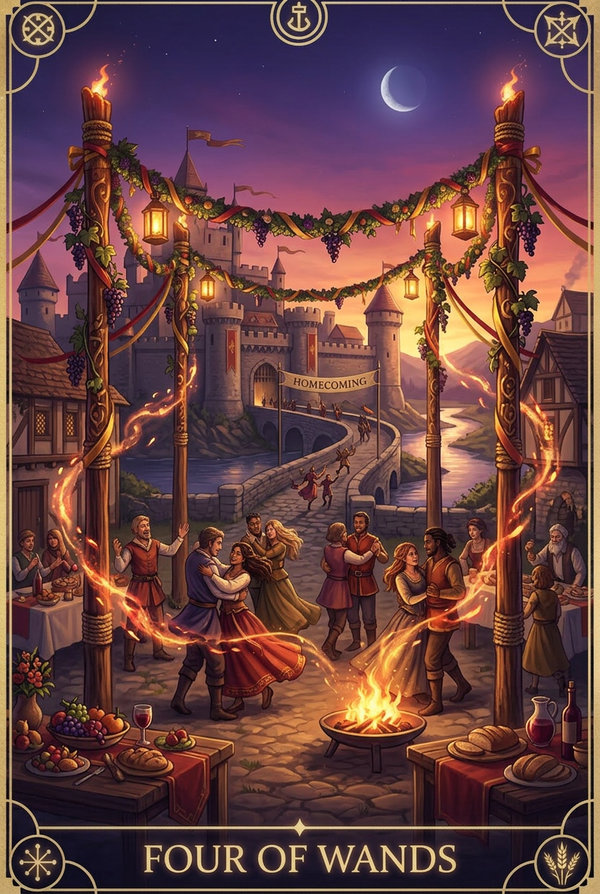 Four of Wands tarot card