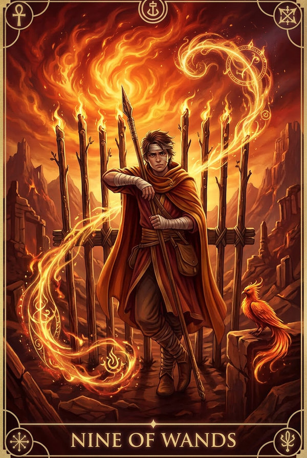 Nine of Wands tarot card