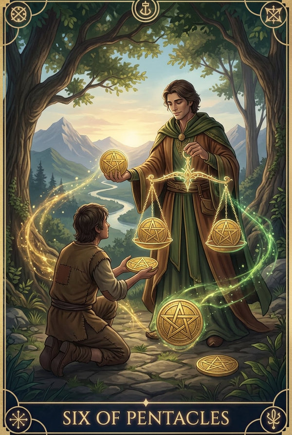 Six of Pentacles tarot card