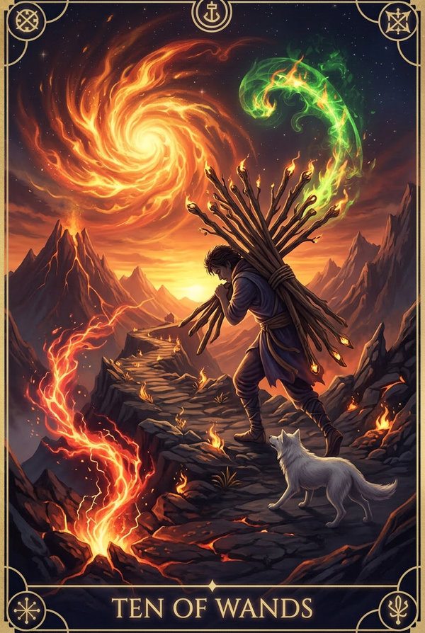 Ten of Wands tarot card