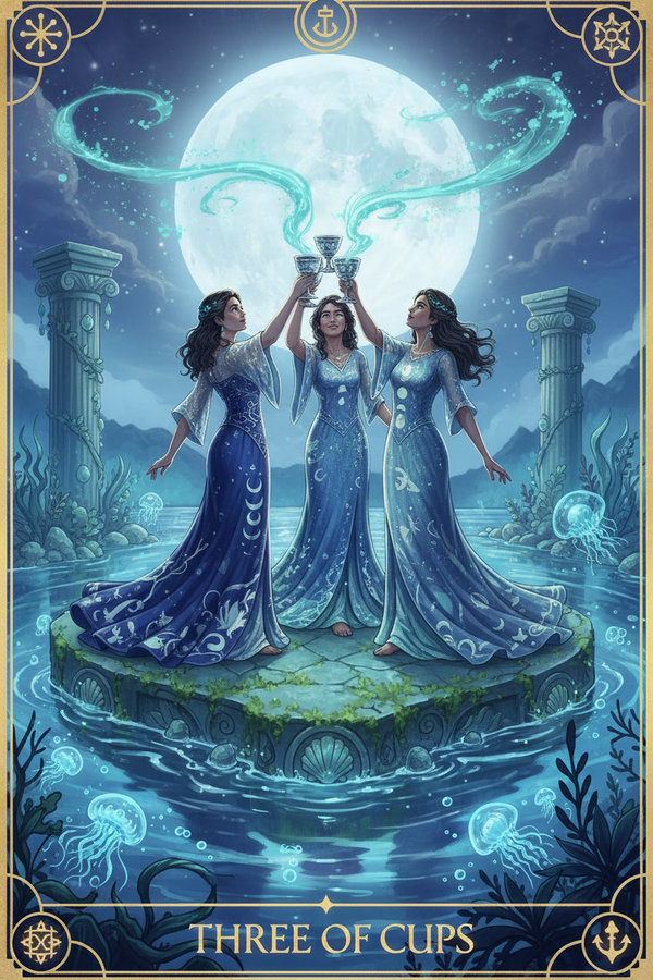 Three of Cups tarot card
