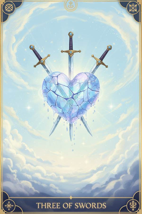 Three of Swords tarot card