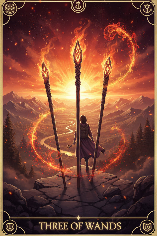 Three of Wands tarot card