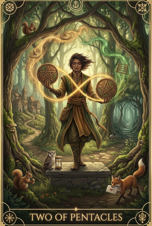 Two of Pentacles tarot card
